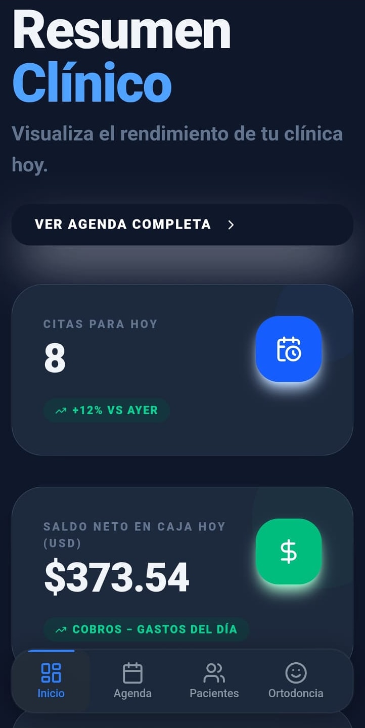 AzulDent en Android — panel