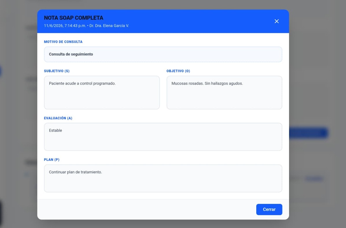 Notas SOAP con versionado